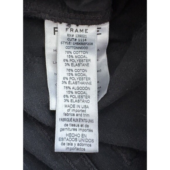 Frame Le High Skinny Jeans Women's Size 25 Black Stretch Raw Edge Waist and Hem - Picture 4 of 13